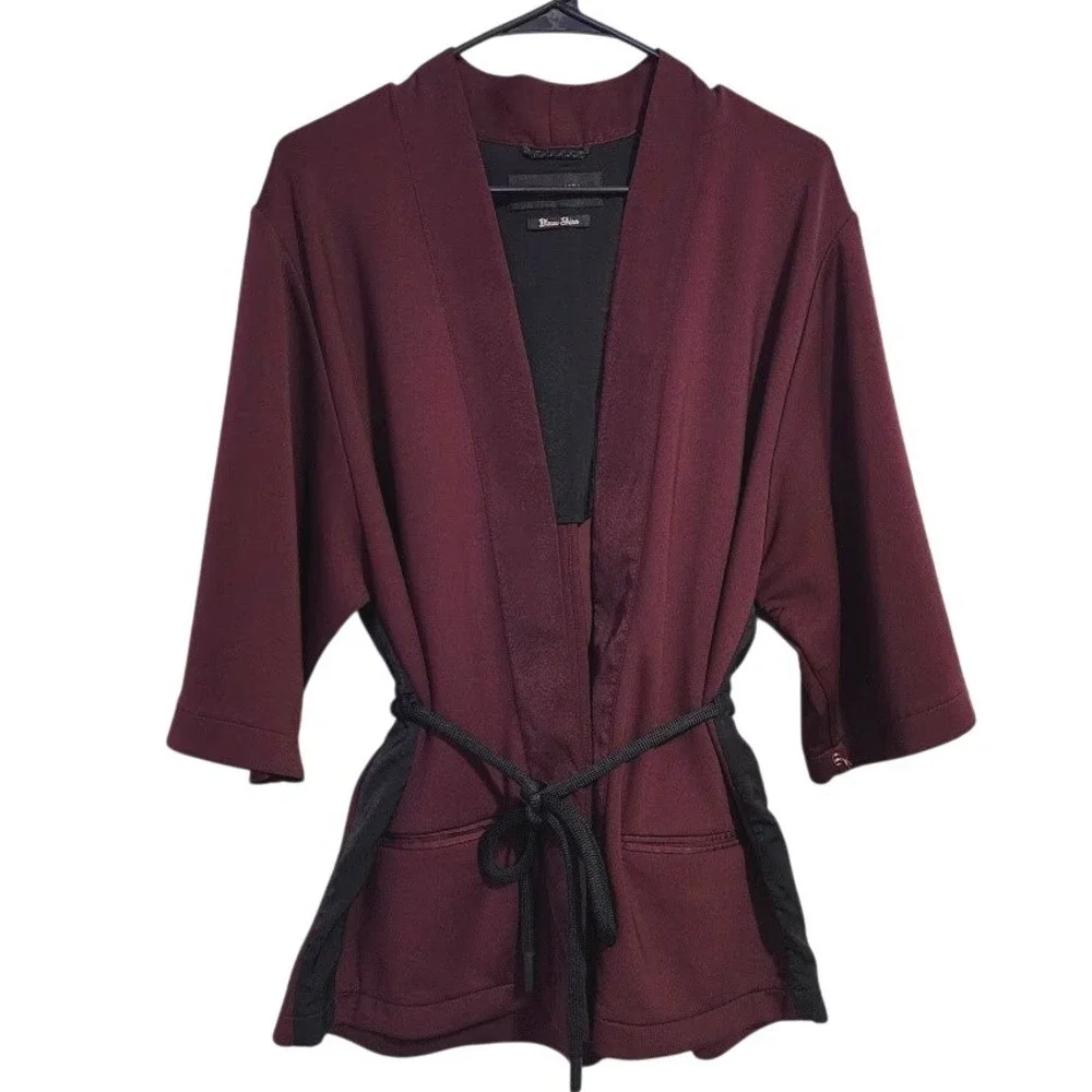 SCOTCH & SODA Amsterdams Blauw Burgundy Kimono Cardigan‎ Jacket Size L